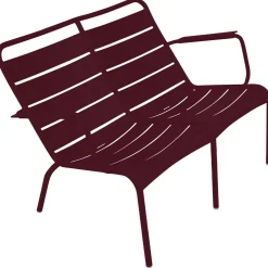 Banc Avec Dossier Luxembourg Duo Metal Rouge / 2 Places - L 119 Cm - Fermob