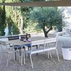 Banc Avec Dossier Luxembourg Metal Jaune / 2-3 Places - L 118 Cm - Aluminium - Fermob