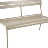 Banc Avec Dossier Luxembourg Metal Marron Beige / 2-3 Places - L 118 Cm - Aluminium - Fermob