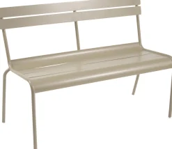 Banc Avec Dossier Luxembourg Metal Marron Beige / 2-3 Places - L 118 Cm - Aluminium - Fermob