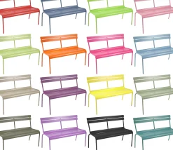 Banc Avec Dossier Luxembourg Metal Marron Beige / 2-3 Places - L 118 Cm - Aluminium - Fermob