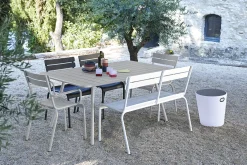 Banc Avec Dossier Luxembourg Metal Rouge / 2-3 Places - L 118 Cm - Aluminium - Fermob