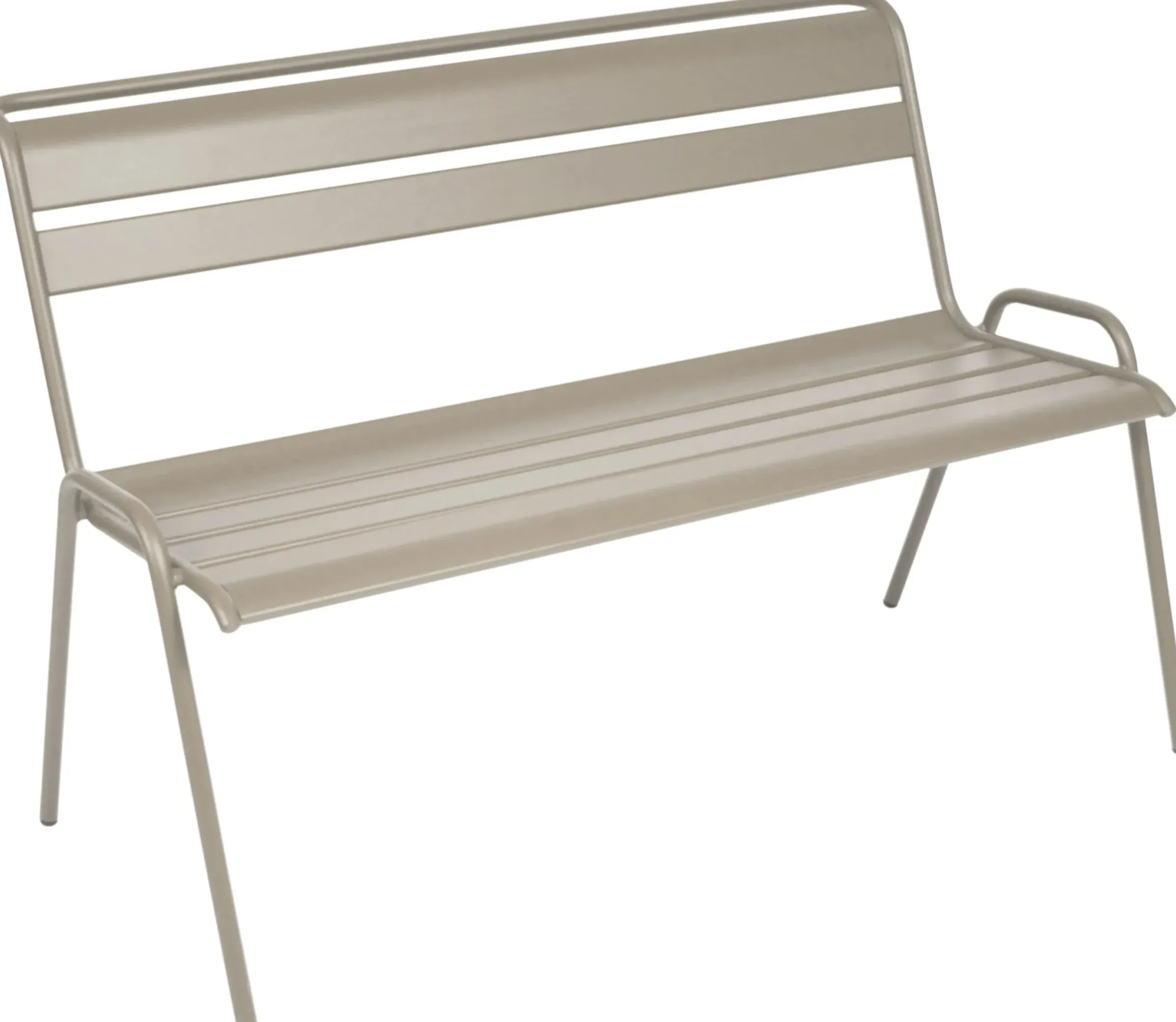 Banc Avec Dossier Monceau Metal Beige / 2 A 3 Places - L 116 Cm - Fermob