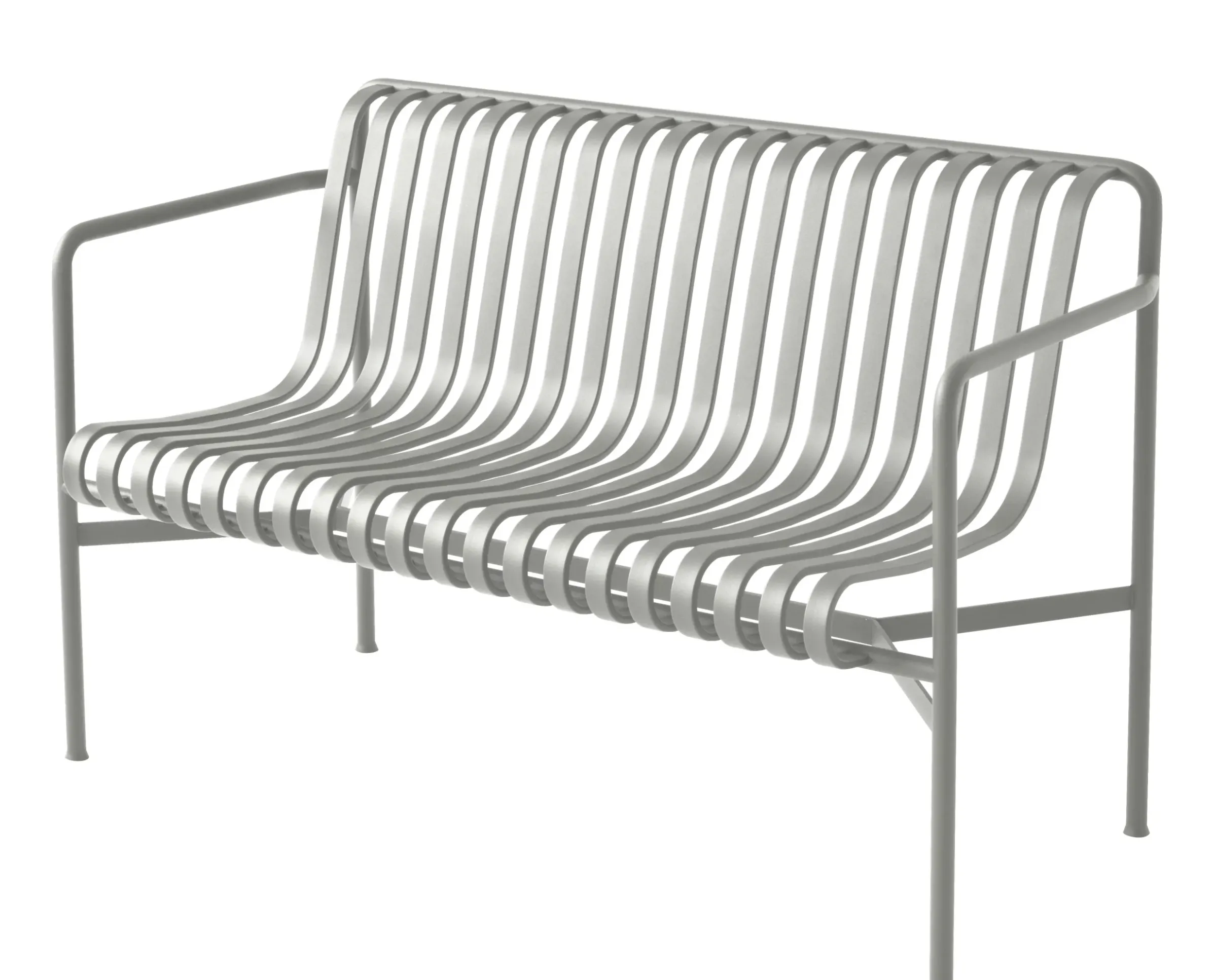 Banc Avec Dossier Palissade Metal Gris / L 128 Cm - R & E Bouroullec - Hay