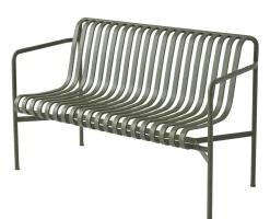 Banc Avec Dossier Palissade Metal Vert / L 128 Cm - R & E Bouroullec - Hay