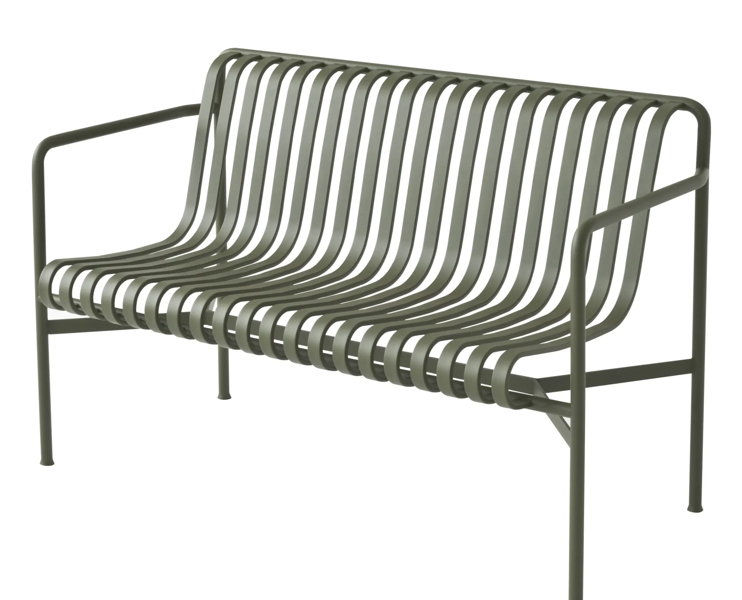 Banc Avec Dossier Palissade Metal Vert / L 128 Cm - R & E Bouroullec - Hay