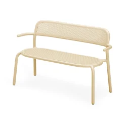 Banc Avec Dossier Toni Bankski Metal Beige / L 127 Cm - Aluminium Perfore - Fatboy