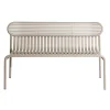 Banc Avec Dossier Week-End Metal Beige / Aluminium - L 121 Cm - Petite Friture