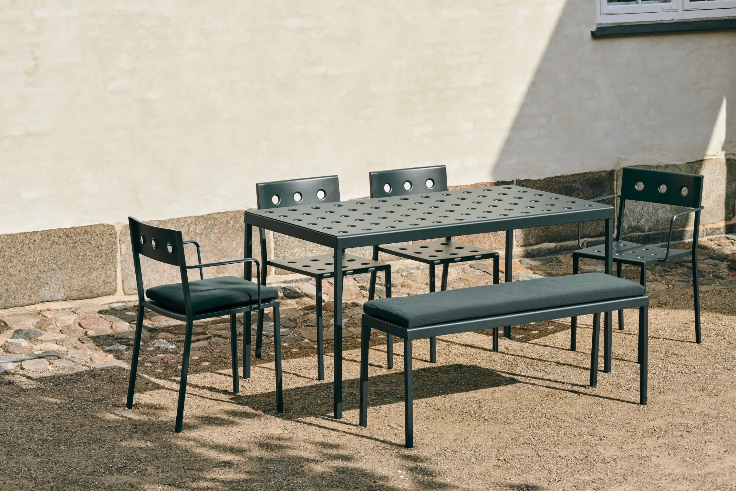 Banc Balcony Metal Beige / L 165 Cm - Hay