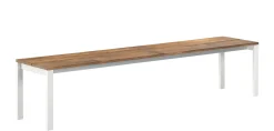 Banc Be-Easy Metal Blanc Bois Naturel / Teck - 180 X 40 Cm - Kristalia