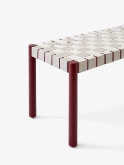 Banc Betty Tk4 Tissu Bois Marron / L 105 Cm - Sangles En Lin - &Tradition