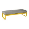 Banc Rembourre Bellevie Metal Tissu Beige / Table Basse (Coussin Amovible) - L 148 Cm / Taupe Grise - Fermob