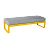 Banc Rembourre Bellevie Metal Tissu Gris / Table Basse (Coussin Amovible) - L 148 Cm / Gris Flanelle - Fermob