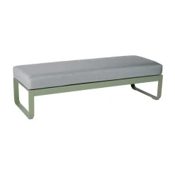 Banc Rembourre Bellevie Tissu Gris / Table Basse (Coussin Amovible) - L 148 Cm / Gris Flanelle - Fermob