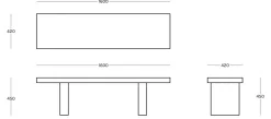 Banc Tommaso Outdoor Metal Gris / L 160 Cm - Zeus