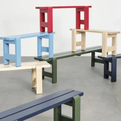 Banc Weekday Duo Bois Bleu Multicolore Vert / L 111 Cm - Hay