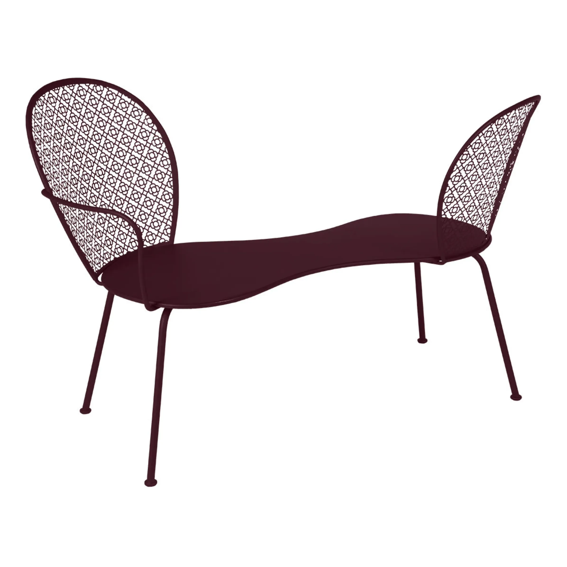 Banquette Lorette Metal Rouge / Perfore - L 134 Cm - Fermob