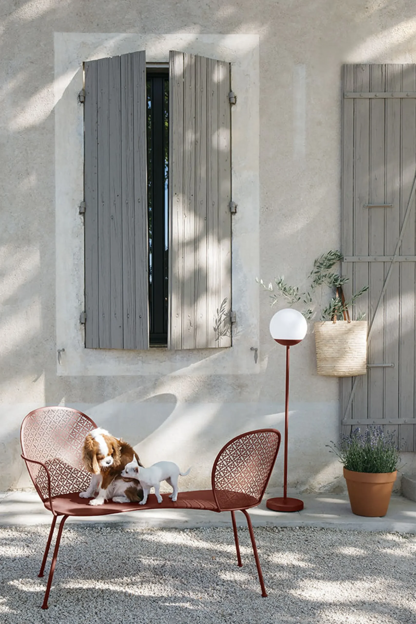 Banquette Lorette Metal Rouge / Perfore - L 134 Cm - Fermob