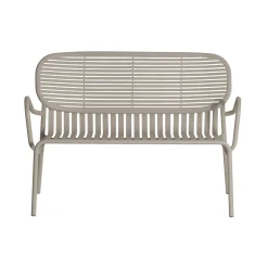 Banquette Week-End Metal Beige / Aluminium - L 114 Cm - Petite Friture