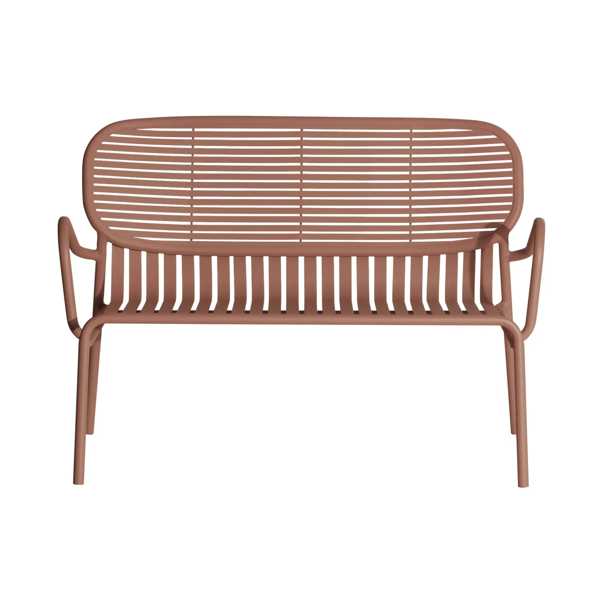 Banquette Week-End Metal Marron / Aluminium - L 114 Cm - Petite Friture