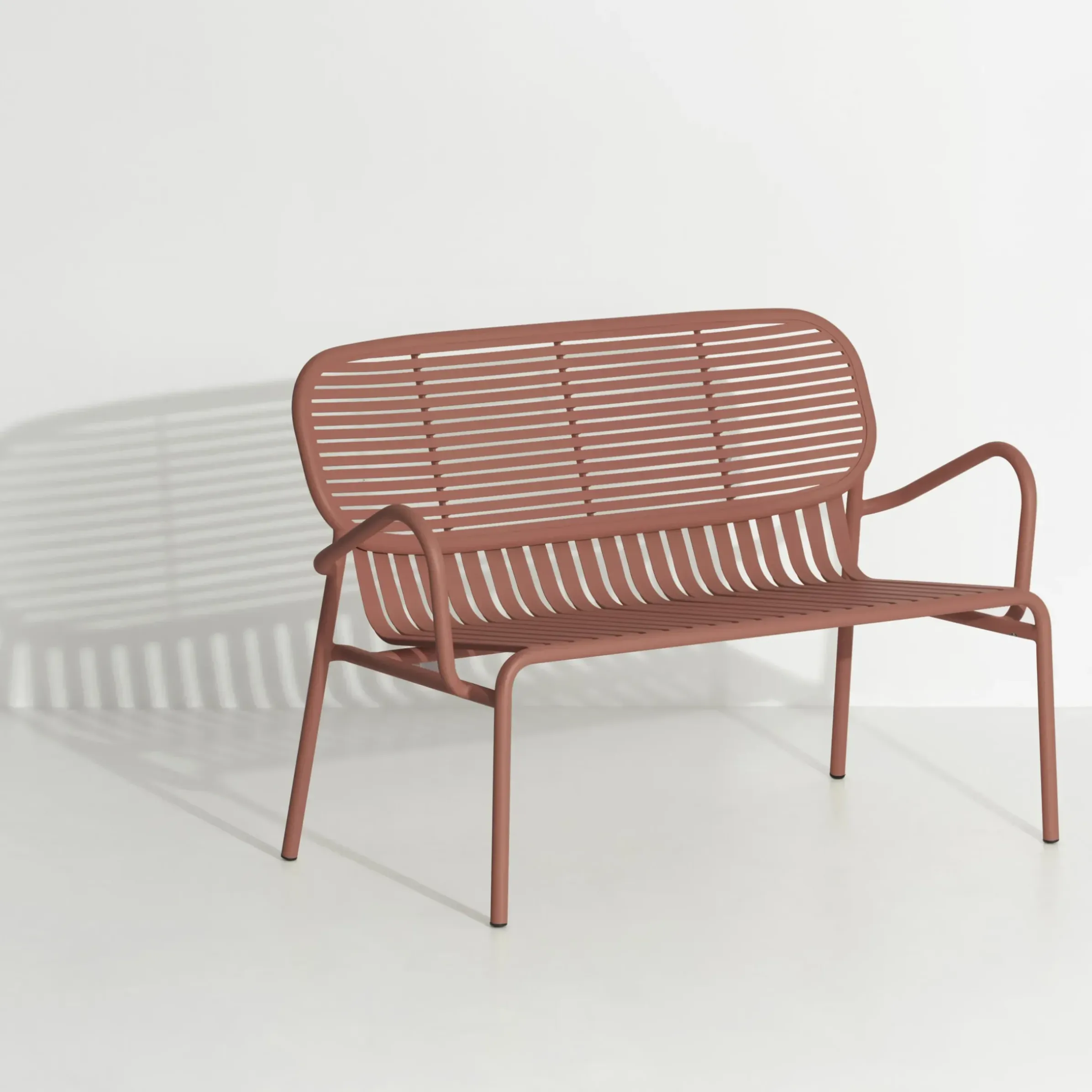 Banquette Week-End Metal Marron / Aluminium - L 114 Cm - Petite Friture