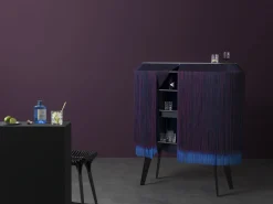 Bar Alpaga Tissu Bleu / Buffet - L 140 X H 150 Cm - Edition Limitee Numerotee - Ibride