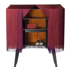 Bar Alpaga Tissu Rouge / Buffet - L 140 X H 150 Cm - Edition Limitee Numerotee - Ibride