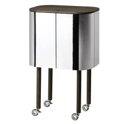 Bar Loud Miroir Bois Naturel / Roulettes - 60 X 39 X H 99 Cm - Northern