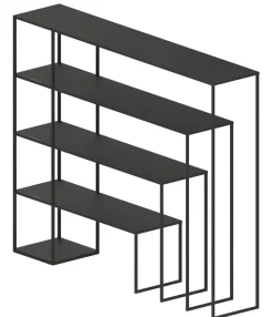 Bibliotheque Easy Bridge Metal Noir / 4 Plateaux Modulables - H 141 Cm - Zeus