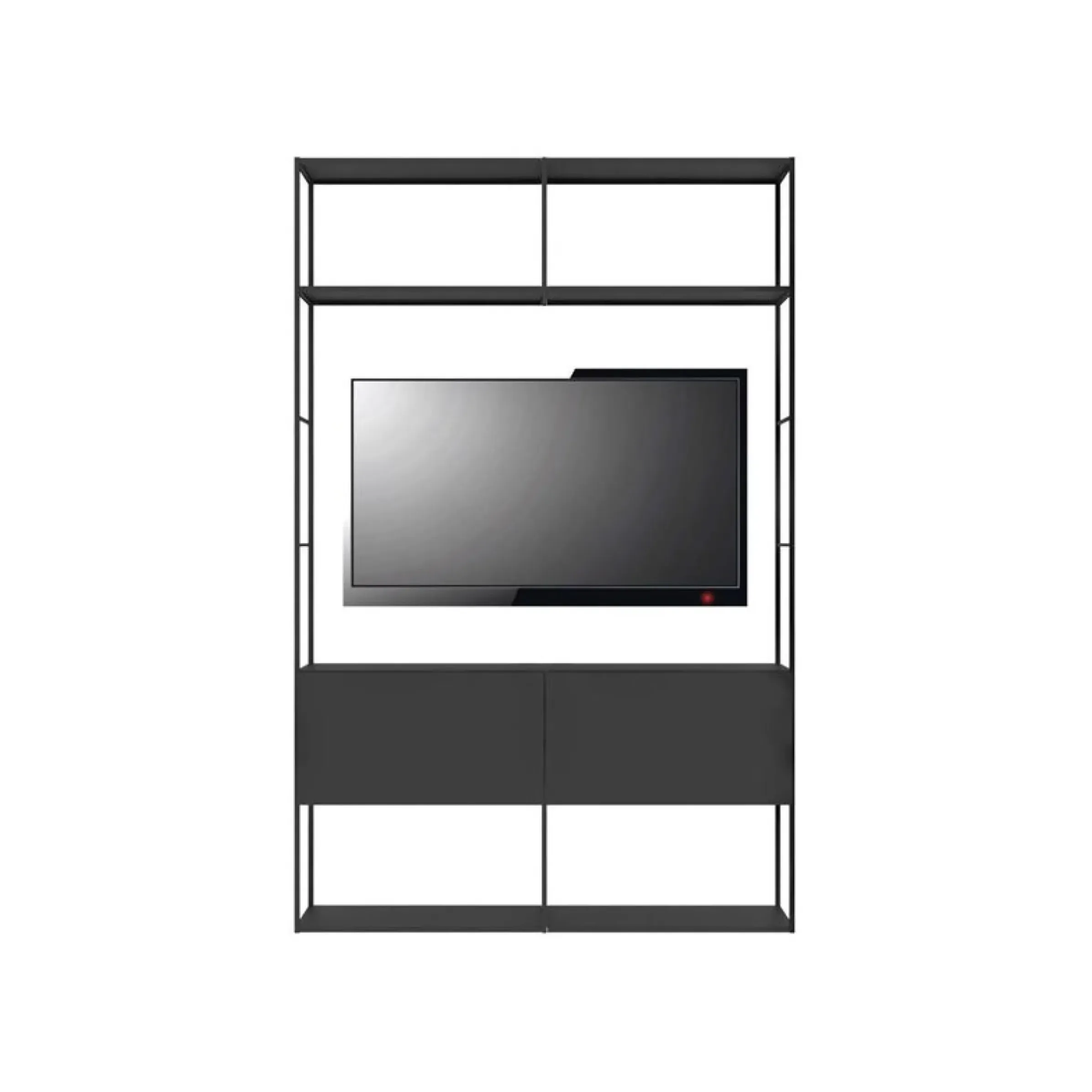 Bibliotheque Easy Irony Tv Metal Noir / Compo E - L 146 X H 226 Cm - Zeus