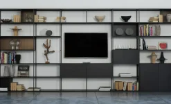 Bibliotheque Easy Irony Tv Metal Noir / Compo E - L 146 X H 226 Cm - Zeus