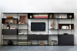 Bibliotheque Easy Irony Tv Metal Noir /Compo G - L 352 X H 226 Cm - Zeus