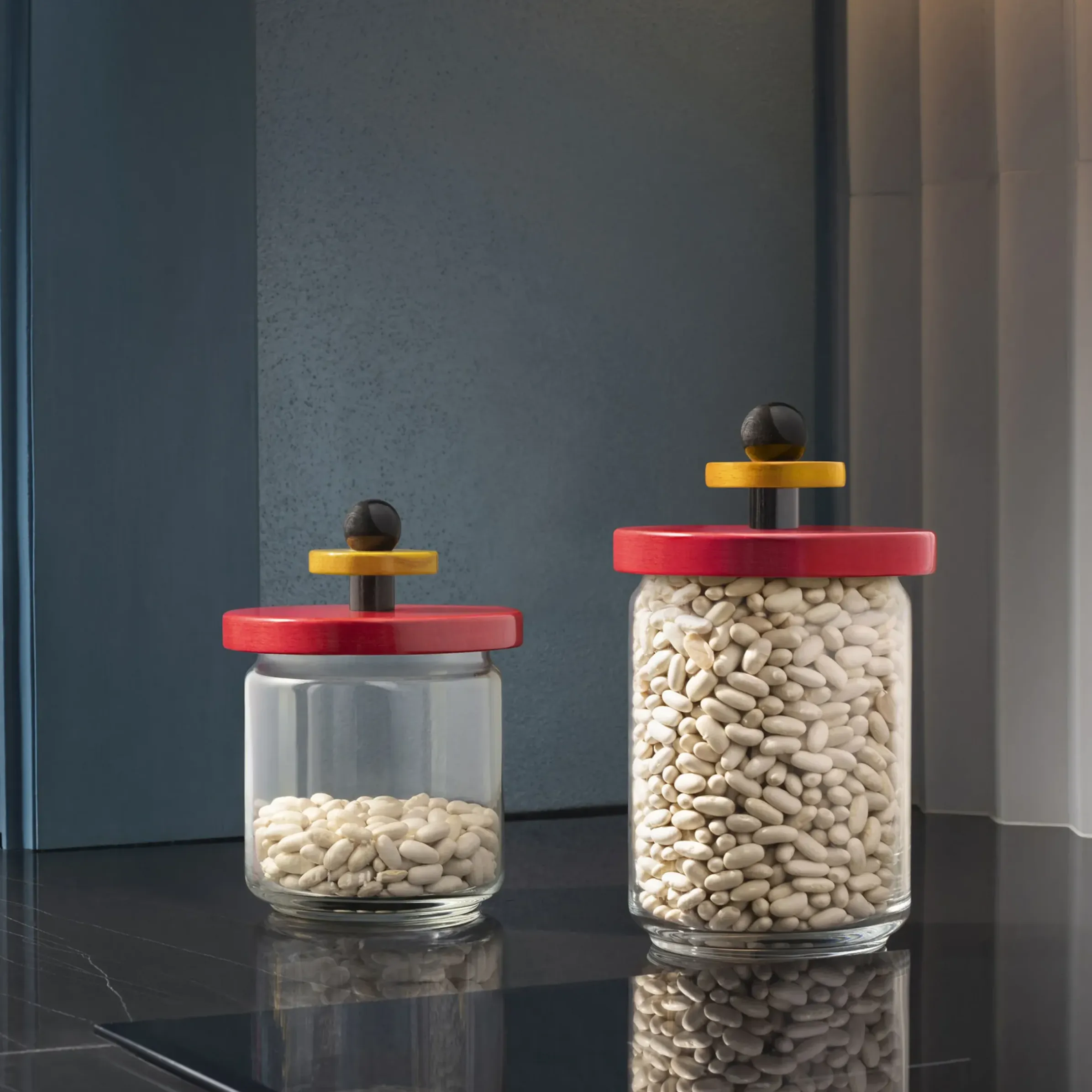Bocal Hermetique / By Ettore Sottsass - 100 Cl Verre Bois/ Alessi 100 Values Collection - Alessi