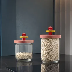 Bocal Hermetique / By Ettore Sottsass - 100 Cl Verre Bois/ Alessi 100 Values Collection - Alessi