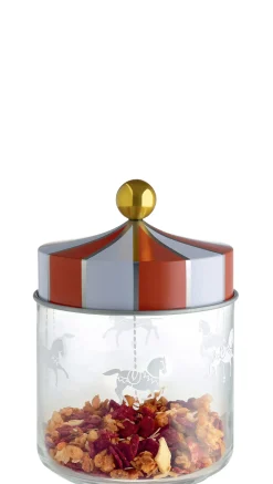 Bocal Hermetique Circus Metal Verre Blanc Rouge Transparent / 75 Cl - Verre & Metal - Alessi