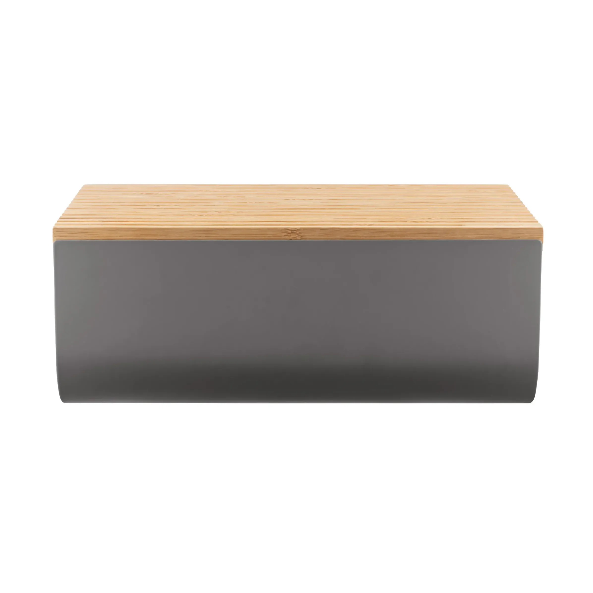 Boite A Pain Mattina Metal Bois Gris / Acier & Bambou - 34 X 21 Cm - Alessi