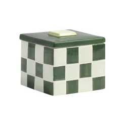 Boite Carre Large Ceramique Vert / 11,5 X 11,5 X H 10 Cm - Gres - & Klevering