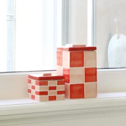 Boite Carre Small Ceramique/ 8 X 8 X H 7 Cm - Gres - & Klevering