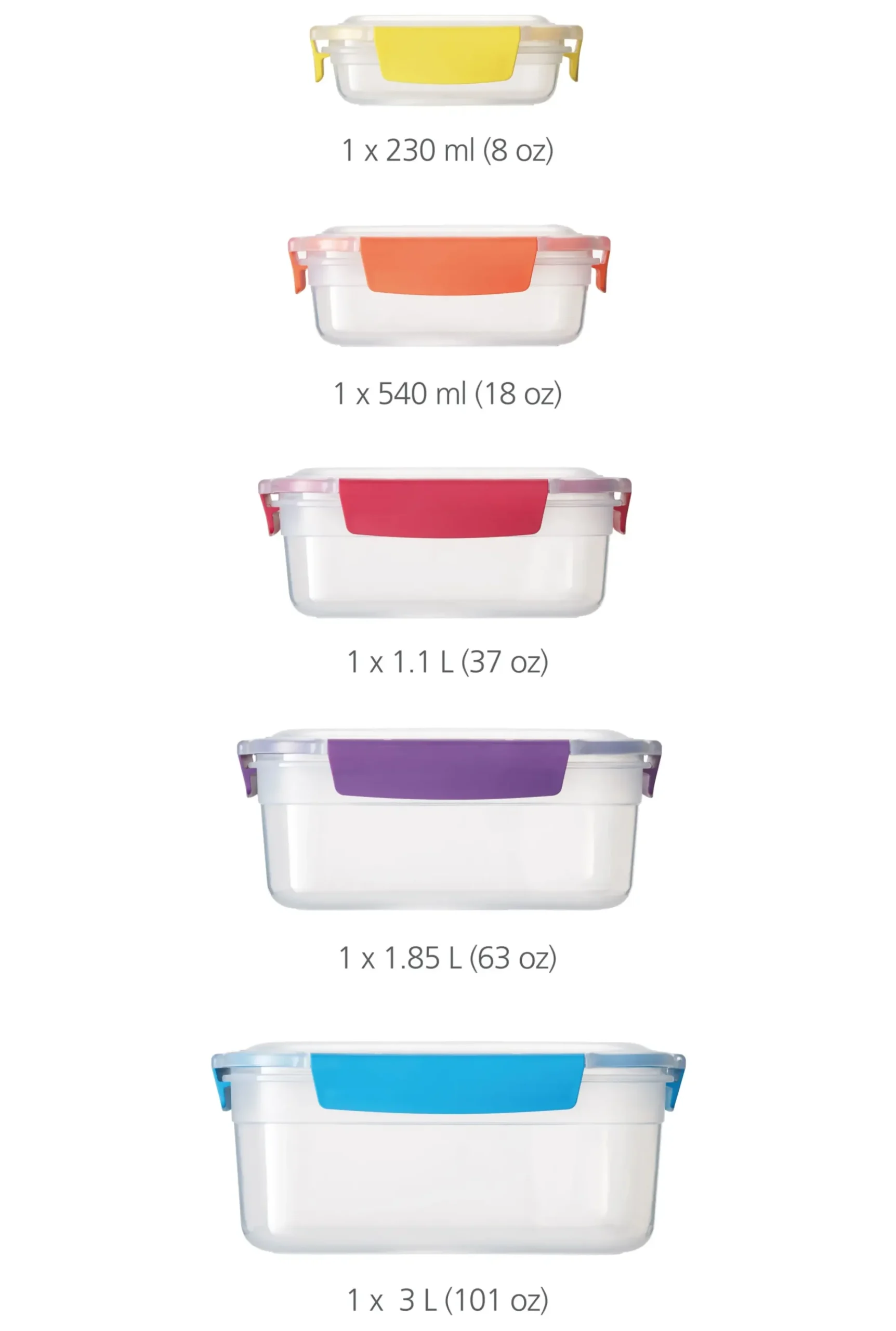 Boite Hermetique Nest Lock Plastique Multicolore / Set De 5 Emboitables - Multi-Tailles - Joseph Joseph