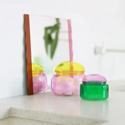Boite Puffy Verre Multicolore / O 9.5 X H 8 Cm - Verre - & Klevering