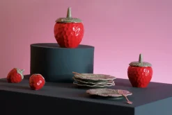 Boite Strawberry Large Ceramique Rouge / O 14 X H 18,5 Cm - Ceramique - & Klevering