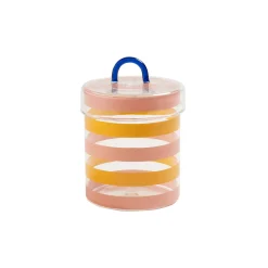 Boite Stripy Verre Multicolore / O 10 X H 15 Cm - & Klevering