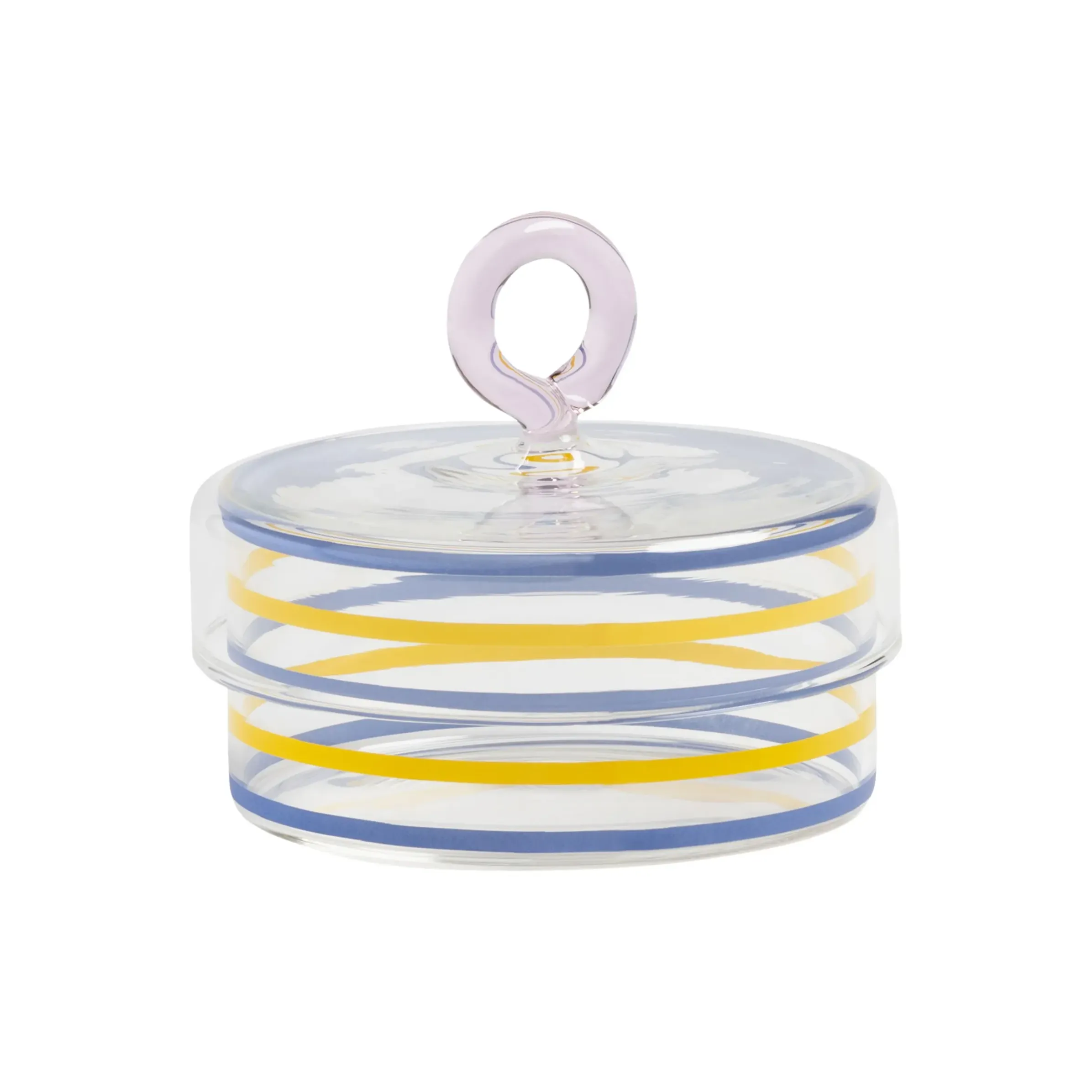 Boite Stripy Verre Multicolore / O 10 X H 10 Cm - & Klevering
