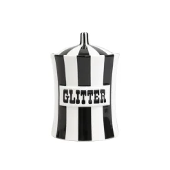 Boite Vice - Glitter Ceramique Noir / Porcelaine - O 10 X H 15 Cm - Jonathan Adler
