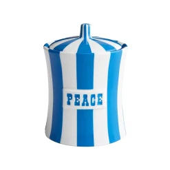 Boite Vice - Peace Ceramique Bleu / Porcelaine - O 13 X H 17 Cm - Jonathan Adler