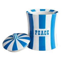 Boite Vice - Peace Ceramique Bleu / Porcelaine - O 13 X H 17 Cm - Jonathan Adler