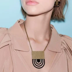 Boucles D'Oreilles Venusia - Edone Noir Or Metal - Alessi