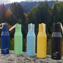 Bouteille Isotherme Tortue Luth Metal Bleu / 0,5 L - Protection Des Especes Menacees - Cookut