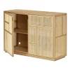 Buffet Air Bois Naturel / Meuble Tv - Cannage Rotin - L 120 X H 81 Cm - Design House Stockholm