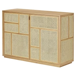 Buffet Air Bois Naturel / Meuble Tv - Cannage Rotin - L 120 X H 81 Cm - Design House Stockholm